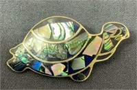 Jewelry - marked 925 tortoise pin inlaid with