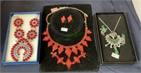 Jewelry lot - three sets of costume jewelry -