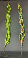 Jewelry - lot of two Mexican beaded necklaces,