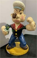 Coin bank - cast-iron Popeye coin bank. 9 inches