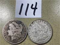 1889 S & 1921 S Morgan Silver Dollars