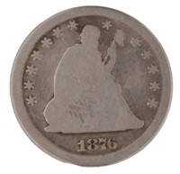 1876 Carson City Seated Liberty Silver Quarter