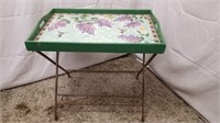 Mosaic Tray Table with Folding Iron Base