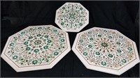 Indian Marble with Inlaid Mother of Pearl Trays