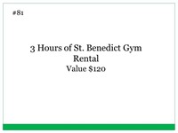 3 Hours of St. Benedict Gym Rental
