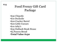 Food Frenzy Gift Card Package