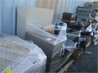 Pallet of cabinets and chairs