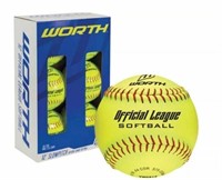 Worth Official League Softballs ~ Pack of 6