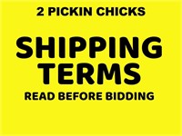 SHIPPING TERMS - IMPORTANT - READ BEFORE BIDDING