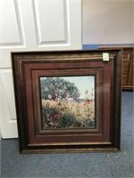 Very Large Floral Print Framed
