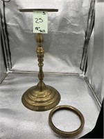 18" Tall Brass Candle Stand w/Candle Ring