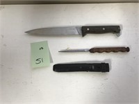 Handmade Knife & Knife Sharpener in Sheath