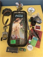 Coca-Cola Tray Lot with Small Misc Items