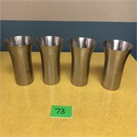 4x Stainless Steel Vintage Craft Cups