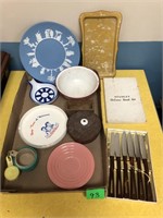 Misc. Plate Lot with Stanley Deluxe Steak Set