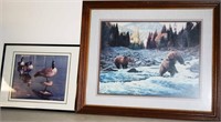Two (2) Framed Prints - Geese, Bears