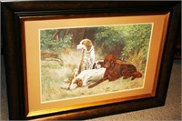 Lg. Framed/Matted Print by Blinks 1994 "Field Dogs