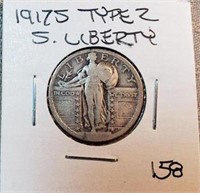 1917S Type 2 Standing Liberty Quarter VF