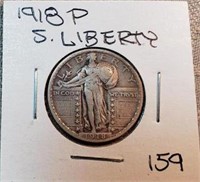1918P Standing Liberty Quarter VF