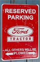 Ford Tractor Parking Tin Sign 8" X 12"