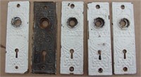 5 Vintage Door Knob Back Plates 1 1/2 X 5 1/2"