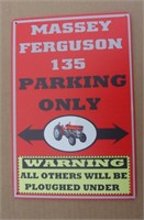 Massey Ferguson Parking Tractor Tin Sign 8"