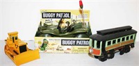 Buggy Patrol Jeep, C.I. Trolly, CAT Bulldozer