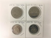 4 - 1978 Canada 50 Cent & Dollar Coins