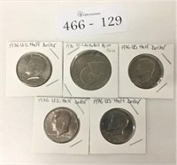 5 - 1976 USA Half Dollar & Dollar Coins