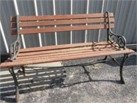 Metal and wood bench.  50" wide.