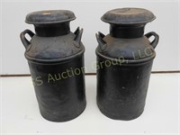 Two 10 gallon steel milk cans