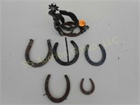 Spur wine holder and horseshoes