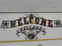 2 large metal Welcome signs