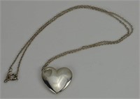 Tiffany Co Sterling Silver Heart Pendant on Chain