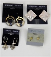 Sterling Silver Jewelry- Four Pairs of Earrings