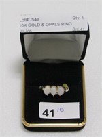 10K GOLD & OPALS RING
