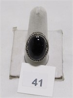 STERLING SILVER & ONYX RING