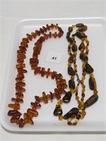 3 AMBER BEAD NECKLACES