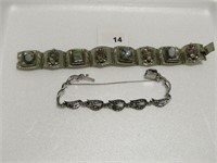 7.25" MEXICAN SILVER & OTHER STERLING BRACELET