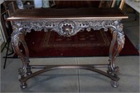 CARVED CHINESE MAHOGANY TABLE