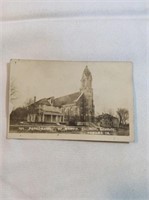 Photo postcard  Saint Marys church school Iowa