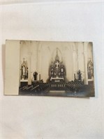 Photo postcard  inside of church Iowa