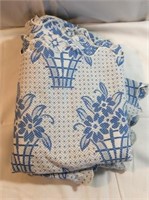 Vintage white and blue blanket