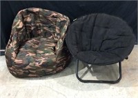 Circle Chair & Camo Bean Bag Chair K8B
