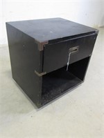 Worn Black Solid Wood Side Table