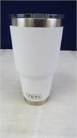 White Metal Yeti Brand Tumblr Cup w/ Lid