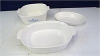 (3) White Dishes