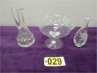 3 Pieces of Engraved Cut Crystal