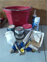 Bucket, Paint supplie and equipment cans are