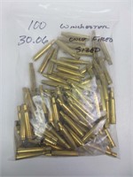 30-06 Winchester Brass, Once Fired, Sized, 100 ea.